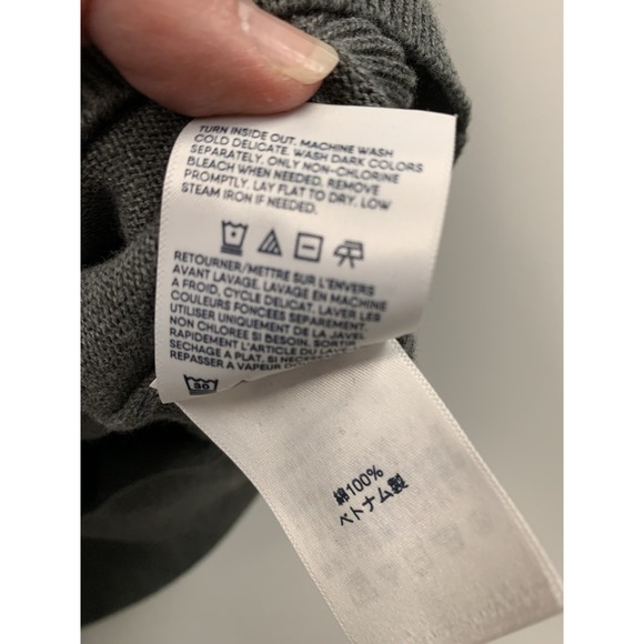 Lands'‎ End Men's Sweater Vest Large Gray  Cotton V-Neck Pullover Classic - Picture 5 of 8